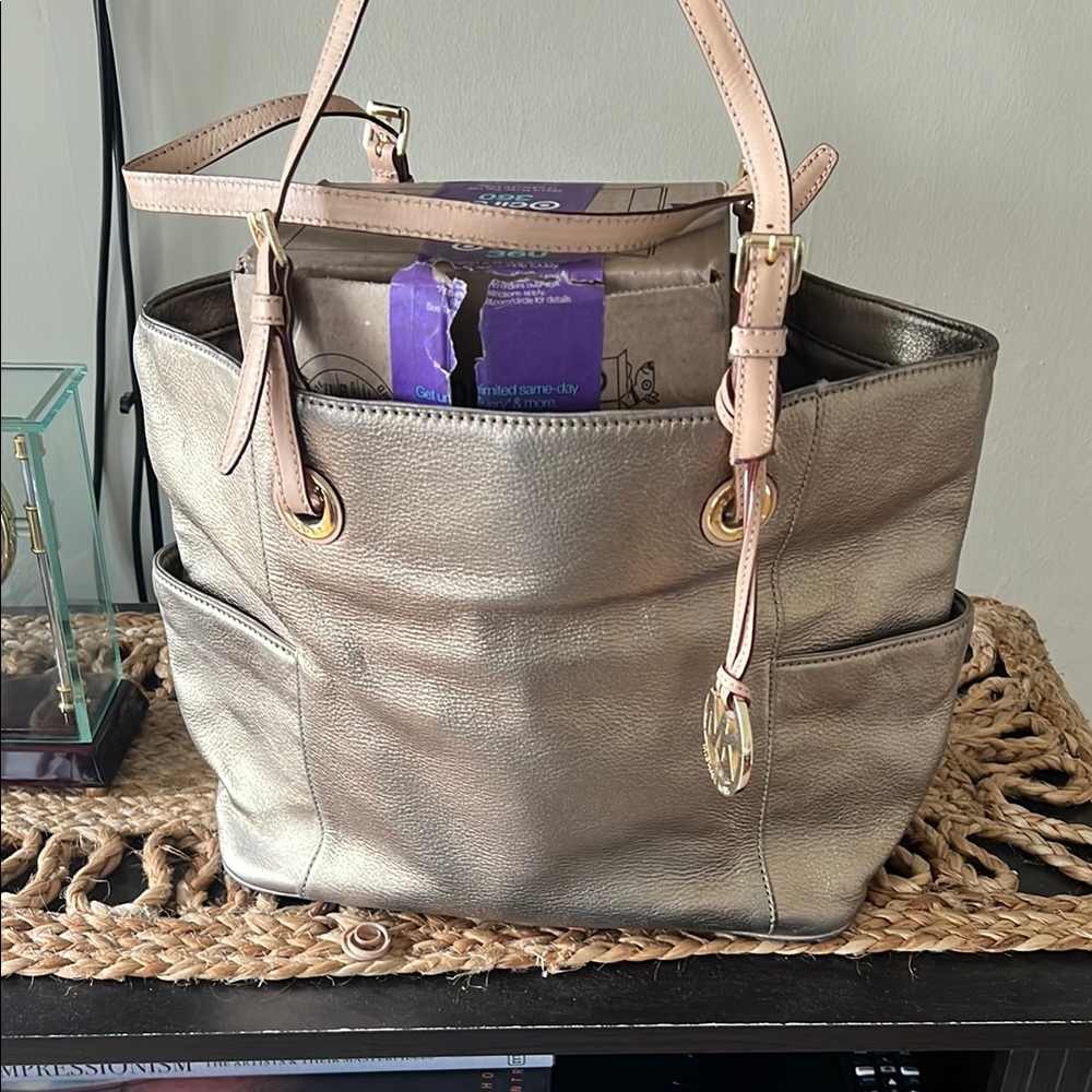 Metallic Gold Michael Kors Tote Bag
